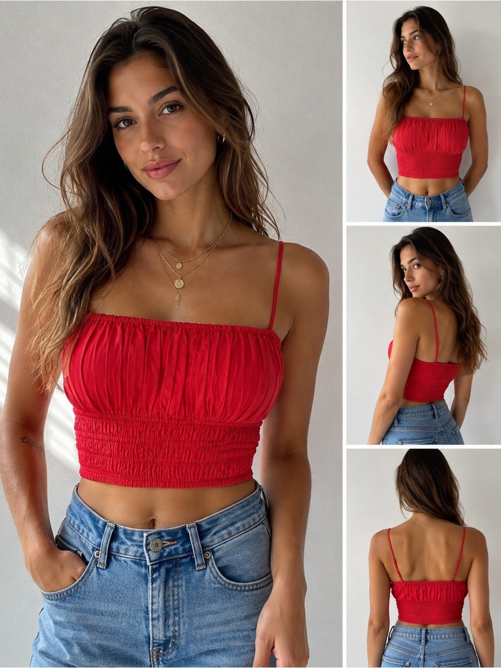 Abercrombie & Fitch x The Trevor Project Red Ruched Crop Top Cami Size L Pride